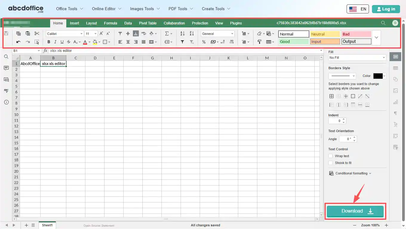 Step 3: Edit in excel online editor