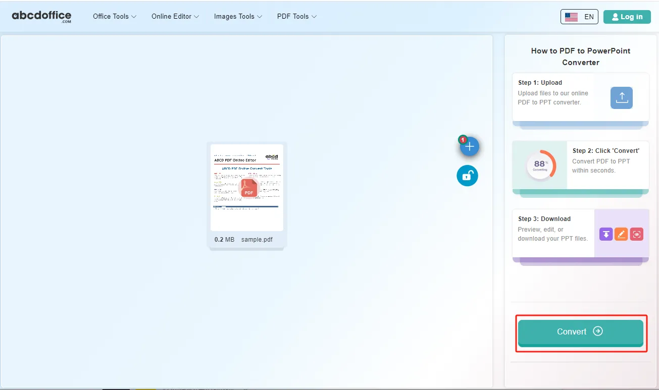 Schritt 3: PDF online in PowerPoint konvertieren