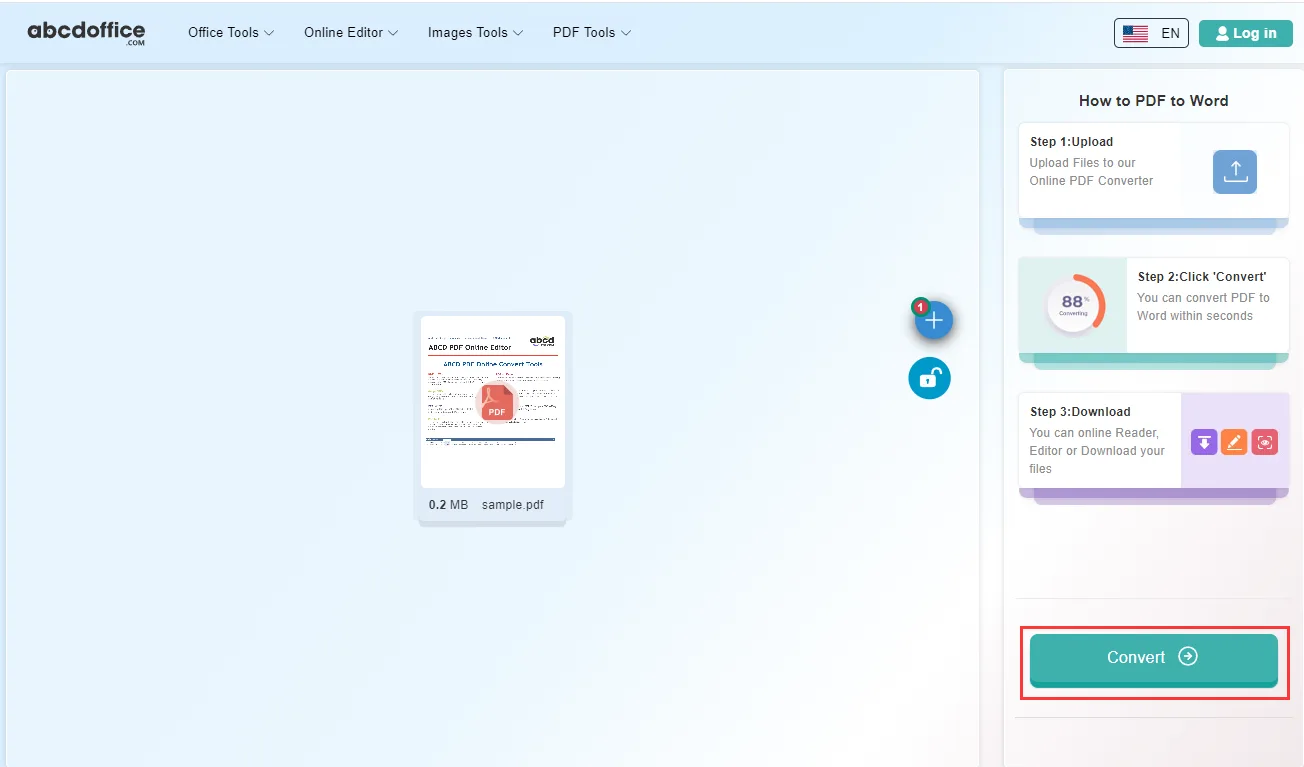 Schritt 3: PDF online in Word konvertieren
