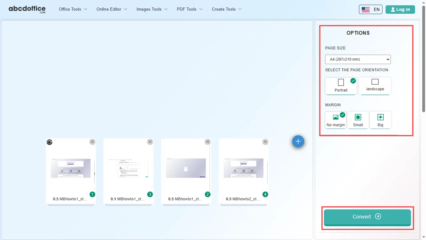 ขั้นตอนที่ 3: รวม PNG เป็น PDF ออนไลน์