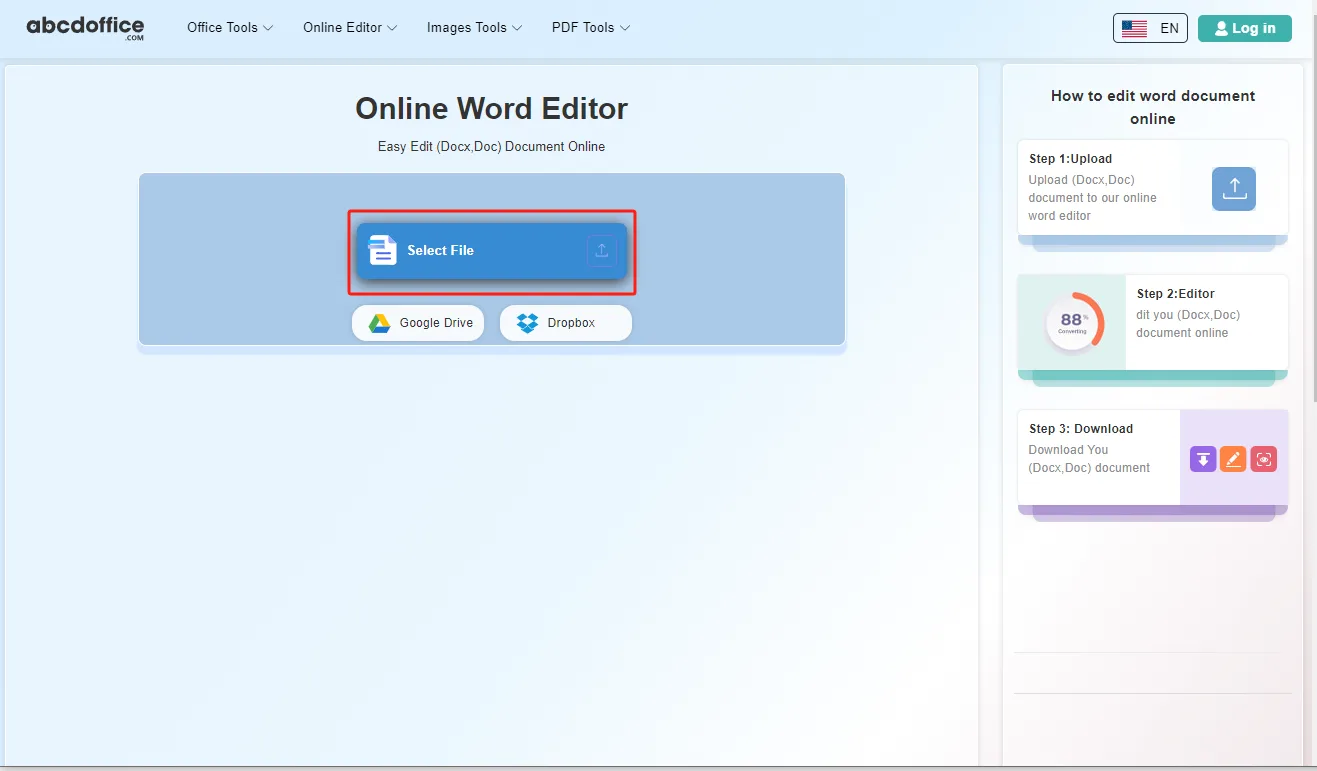 Step 2: Upload your file