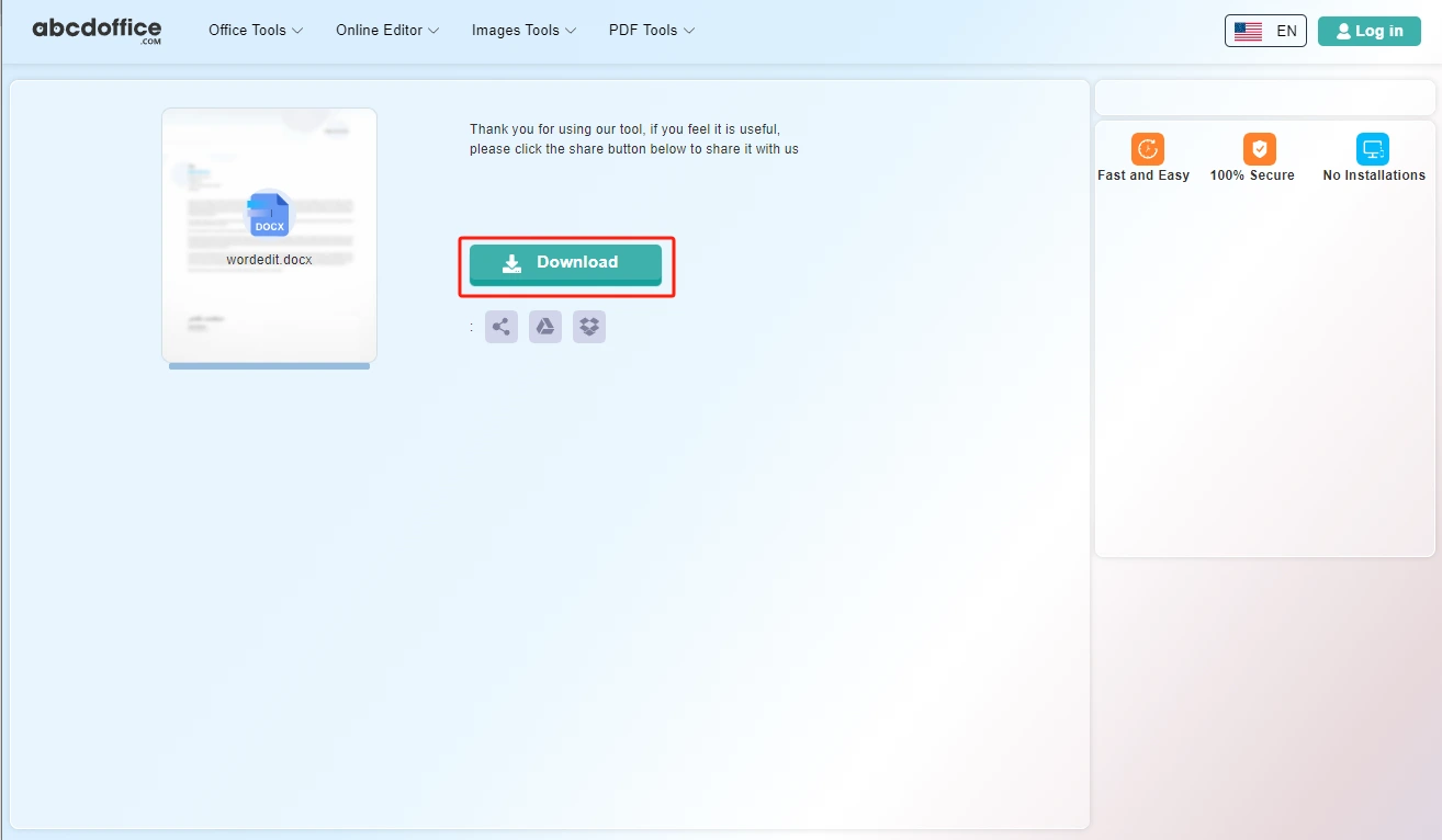 Step 4: Download DOCX or PDF